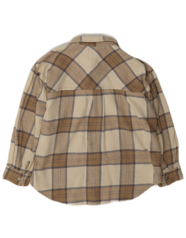 Zara Surchemise Fille Flanelle Chemise 8-9 Ans Beige Carreaux Coton