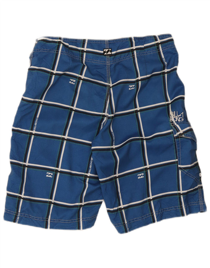 Billabong Short de bain homme bleu moyen à carreaux en polyester