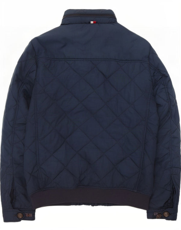 Tommy Hilfiger Veste matelassée à capuche pour homme UK 36 Small Bleu marine Polyester