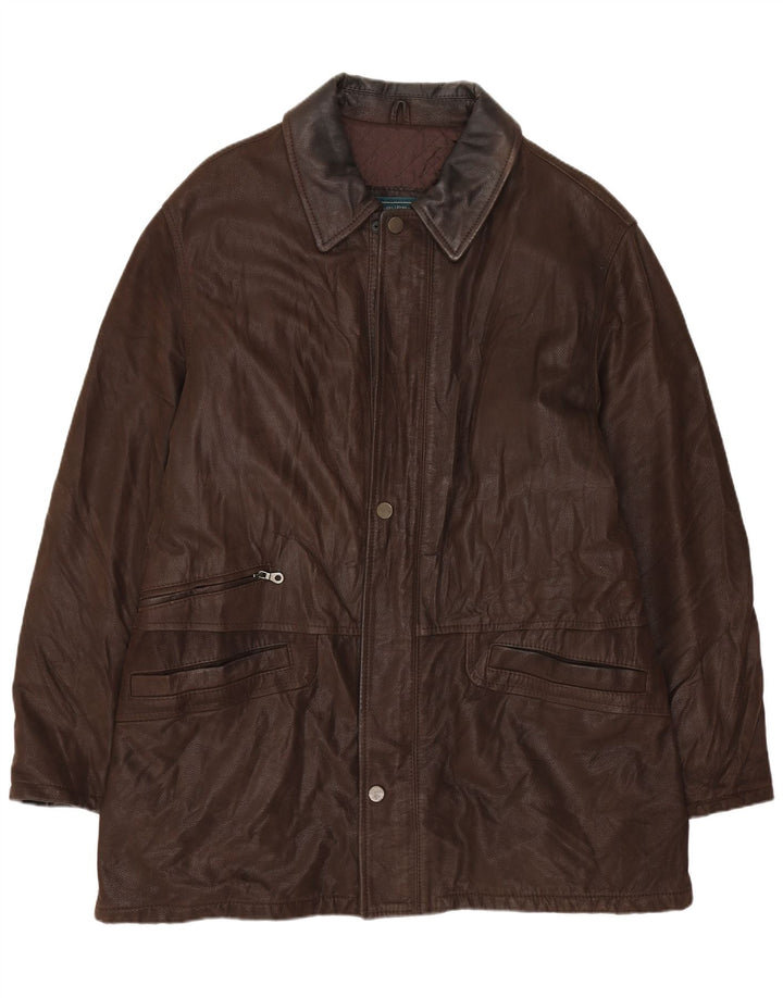 VINTAGE Veste en cuir homme IT 52 XL Cuir marron