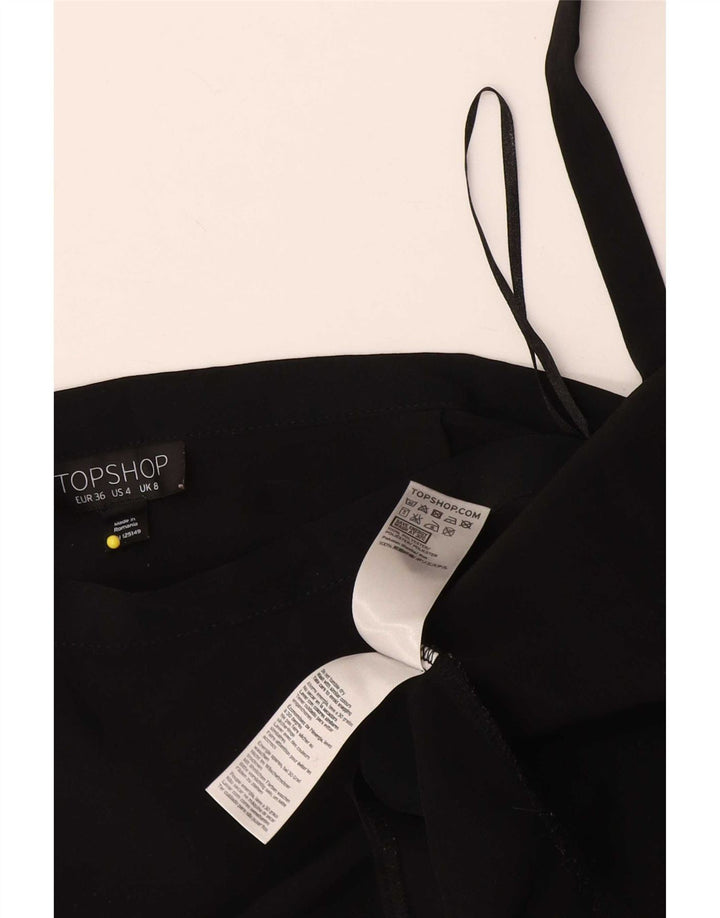Topshop Jupe longue portefeuille pour femme UK 8 Small W26 Noir Polyester