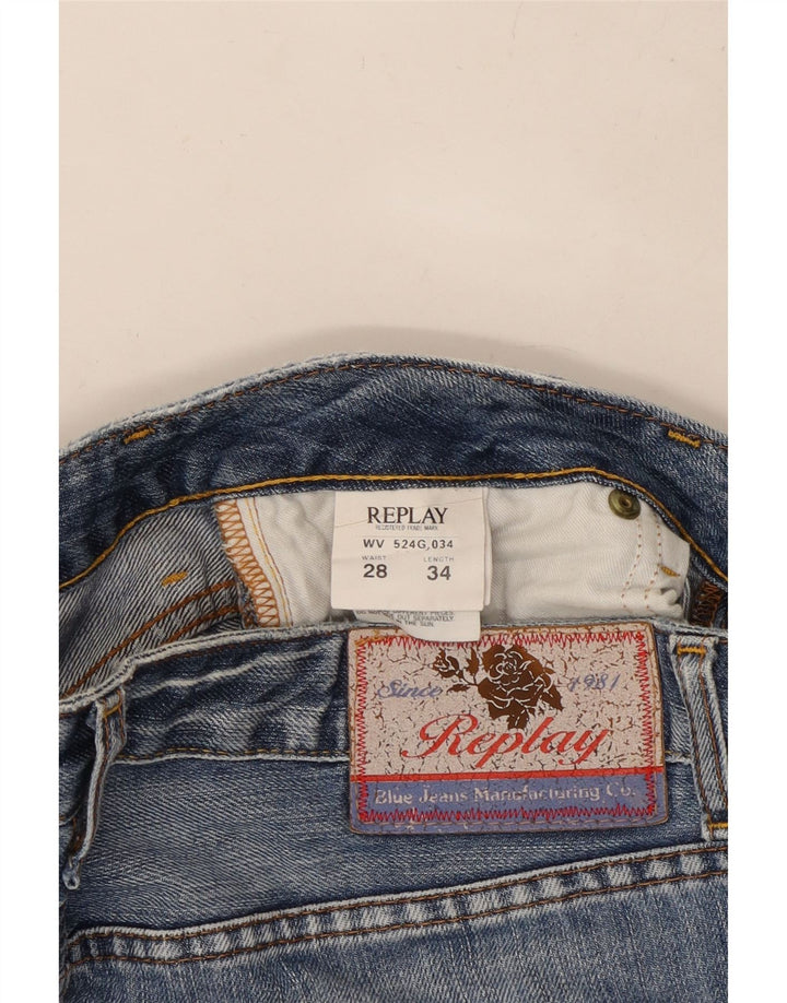 REPLAY Jean droit Femme W28 L30 Bleu Coton