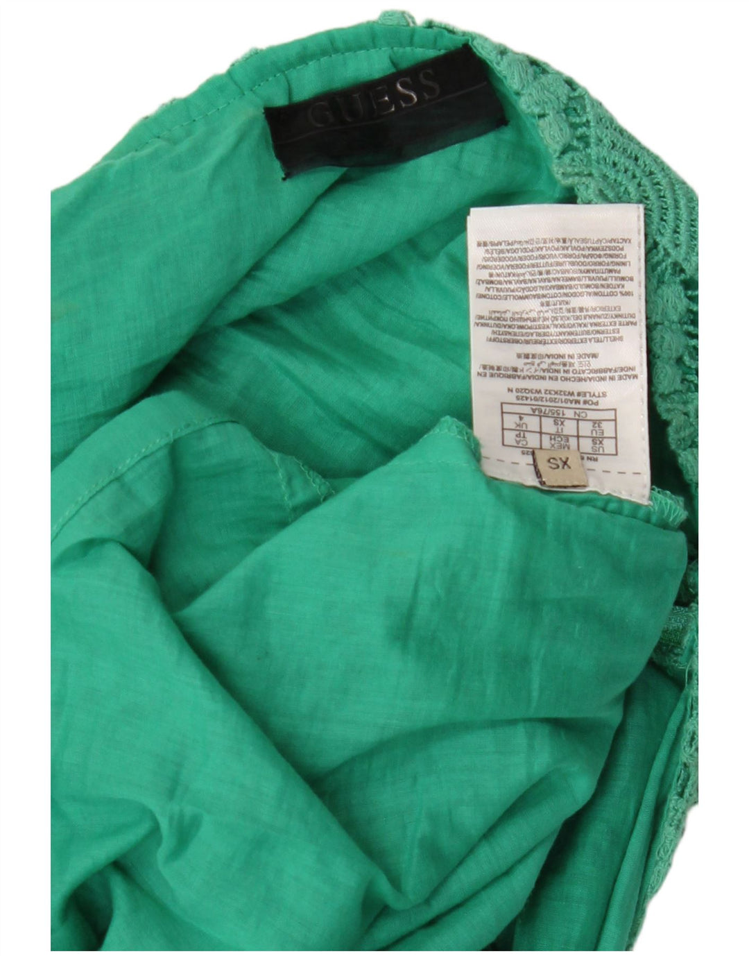 GUESS Robe dos nu en dentelle pour femme UK 4 XS Vert Coton