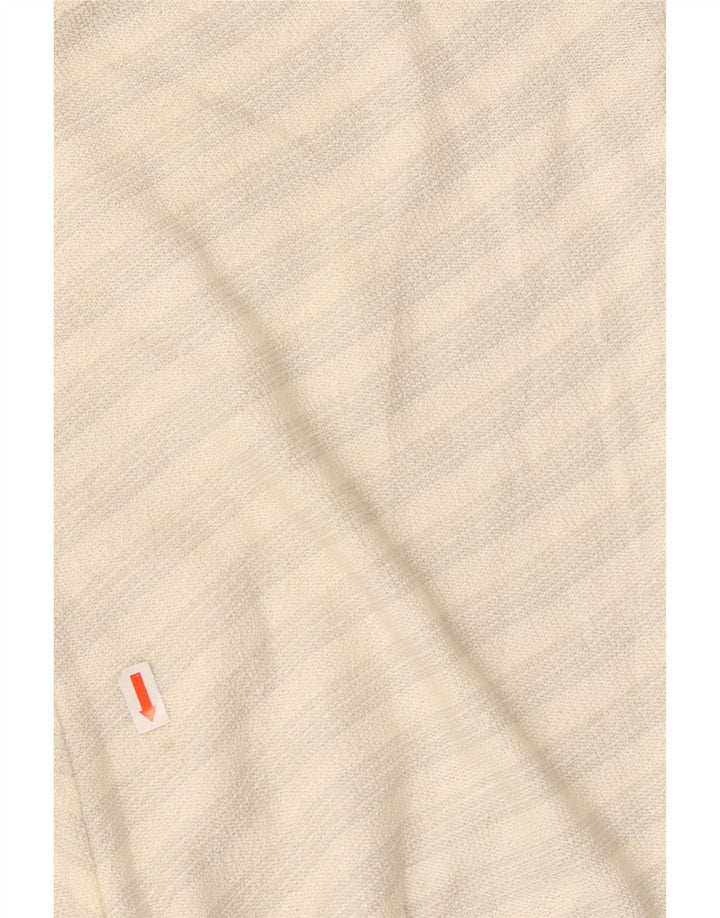 VINTAGE Femmes Cami Top UK 14 Chevron Blanc Moyen