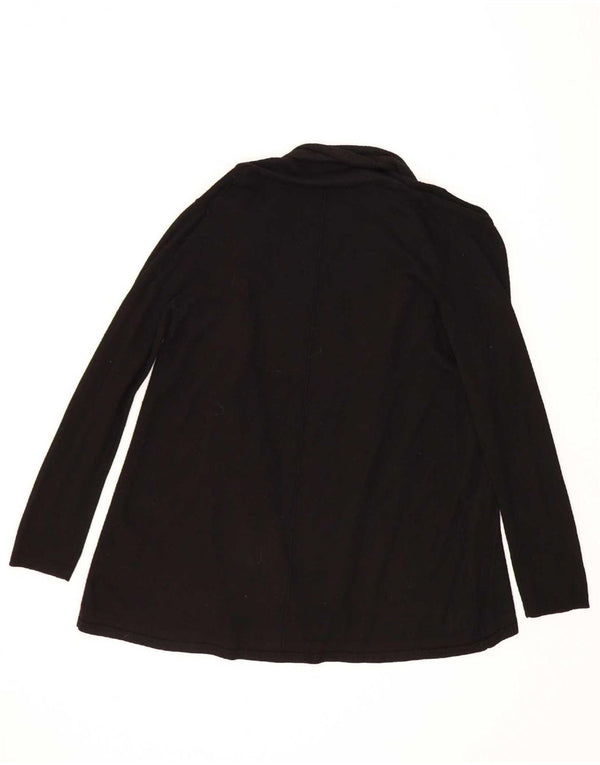 Zara Womens Open Cardigan Sweater UK 12 Medium Noir Viscose