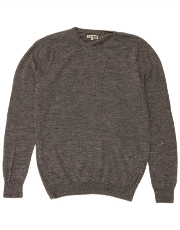 Reiss Pull Col Rond Homme Gris Moyen Moucheté