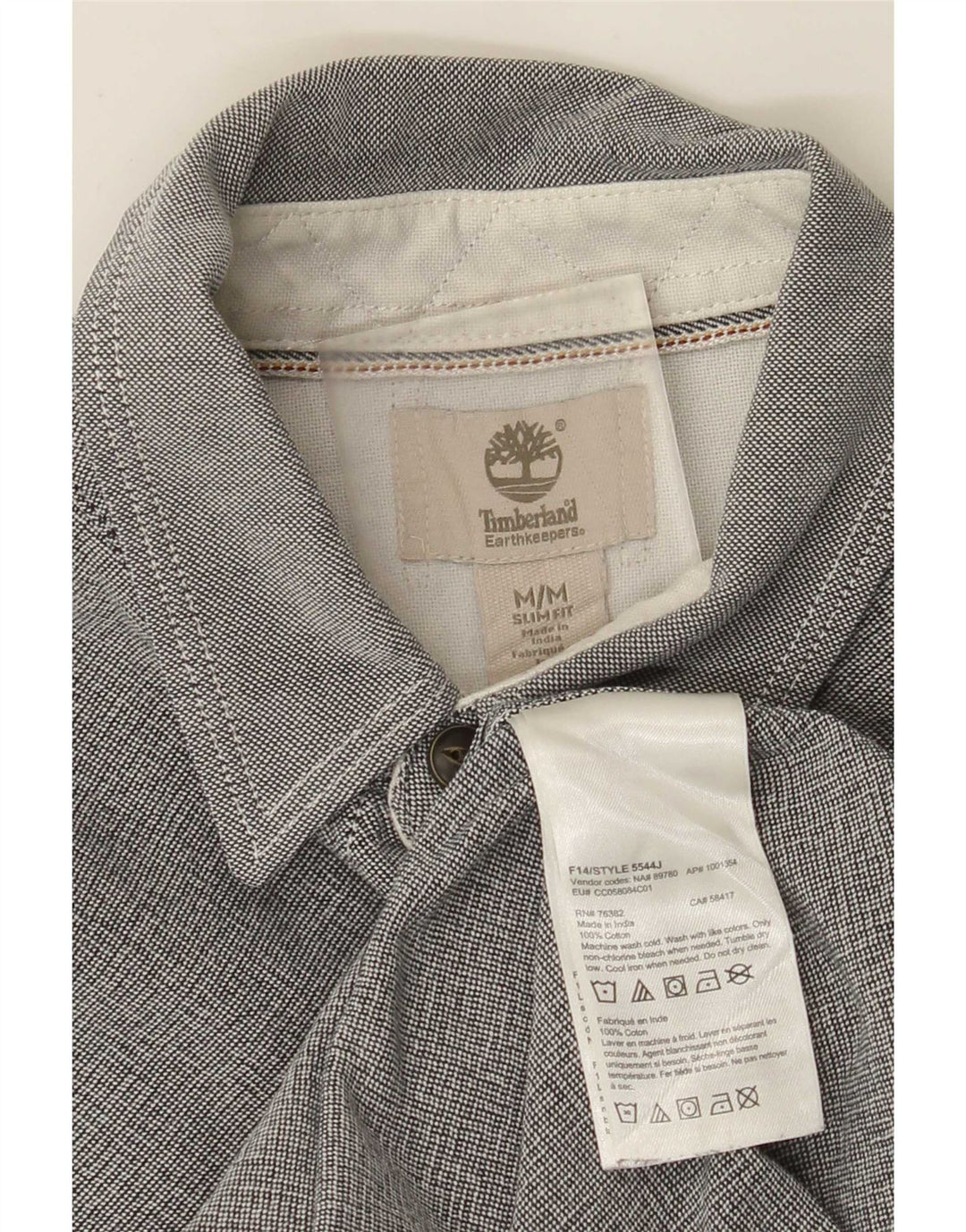 Timberland Chemise Slim Fit Homme Gris Moyen Coton
