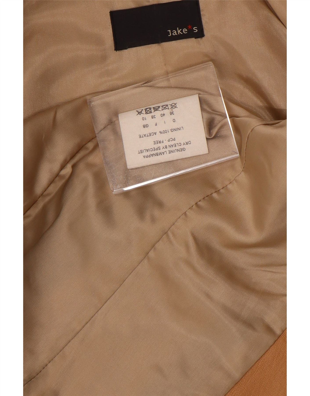 Jake's Veste blazer en cuir à 2 boutons pour femme UK 10 Petit cuir beige