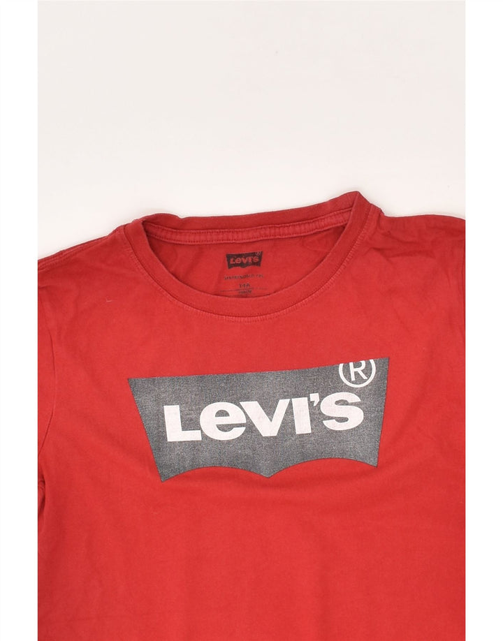 LEVI'S Boys Graphic T-Shirt Top 13-14 Years Red Cotton | Vintage Levi's | Thrift | Second-Hand Levi's | Used Clothing | Messina Hembry 