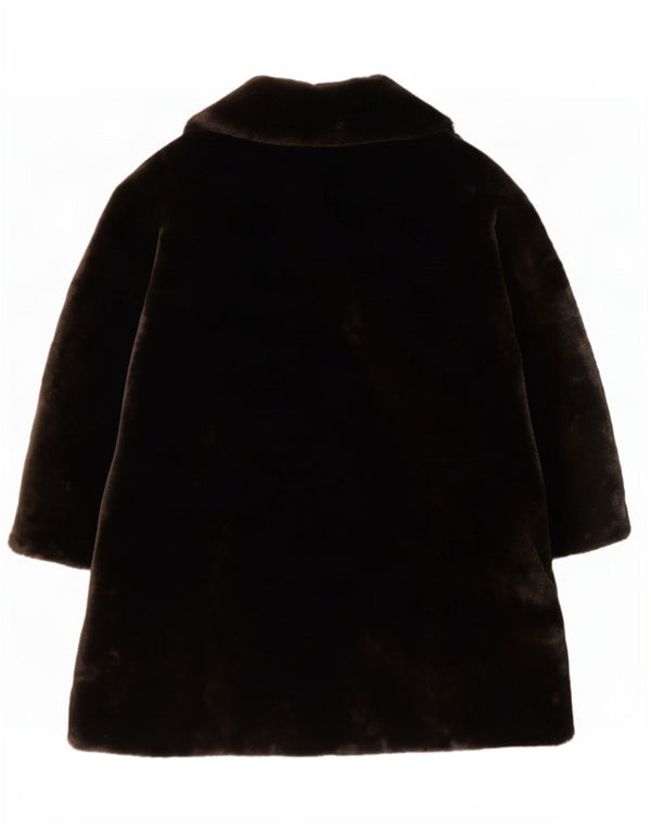 Marks & Spencer Manteau en fausse fourrure pour femme UK 14 Large Marron Polyacrylique