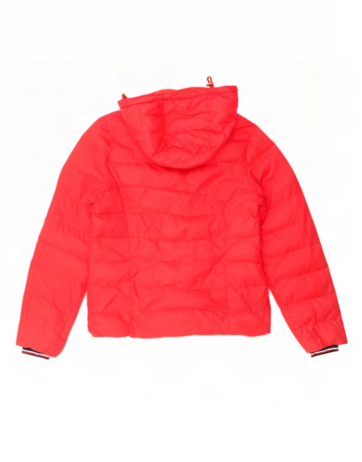 Tommy Hilfiger Veste matelassée à capuche pour femme UK 14 Medium Red Polyamide