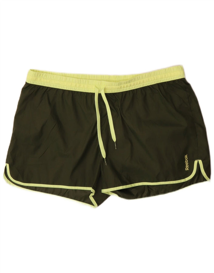 Reebok Short de sport pour femme UK 16 Large Kaki Polyester