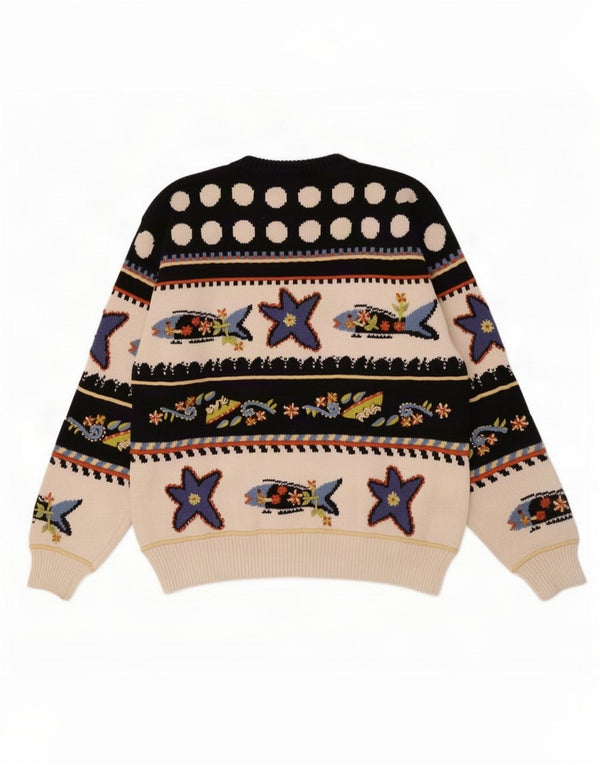 vintage Womens Crew Neck Jumper Sweater UK 16 Grand Bleu Marine Nautique