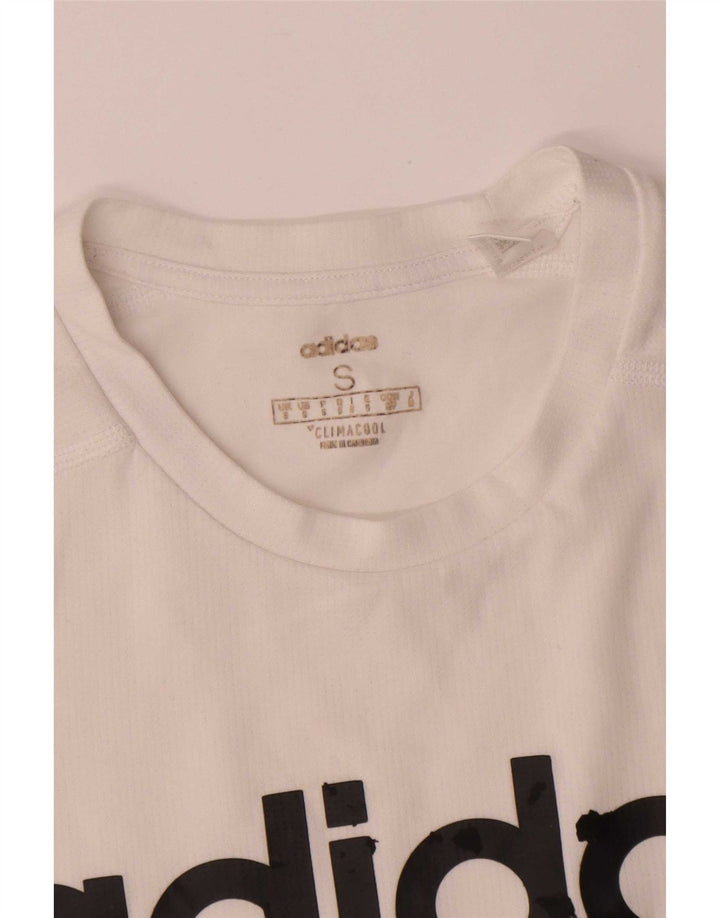 Adidas Hommes Climacool Graphic T-Shirt Top Petit Blanc Polyester