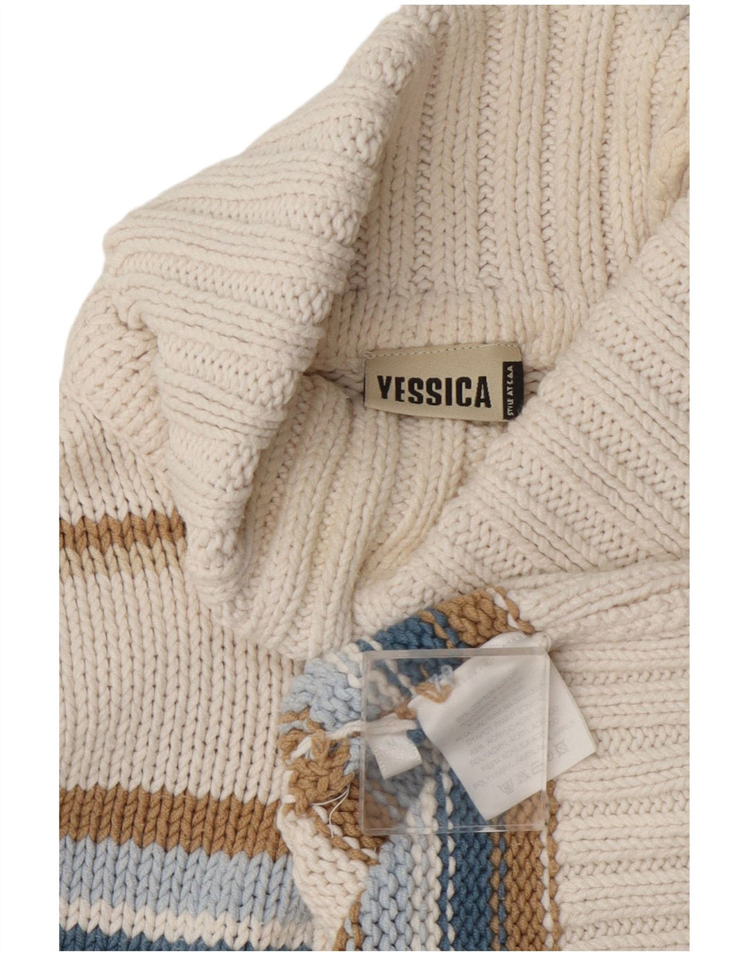 Yessica Pull col roulé pour femme UK 14 Medium Multicolore Rayé