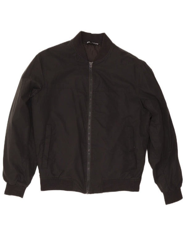 Zara Mens Loose Fit Bomber Jacket UK 36 Petit Noir Polyester