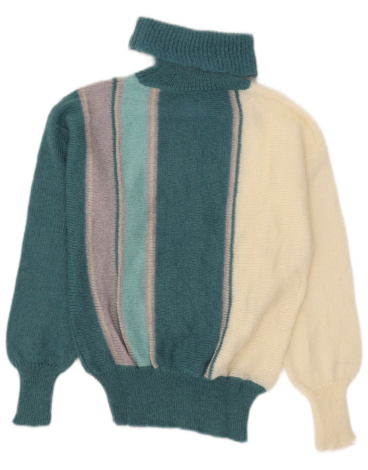 Cagi Pull col roulé pour femme IT 44 Medium Multicolore Colourblock