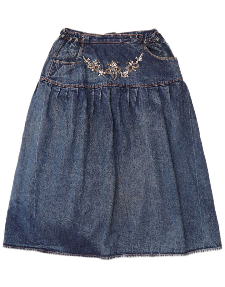 VINTAGE Jupe en jean femme W30 Bleu moyen Colourblock