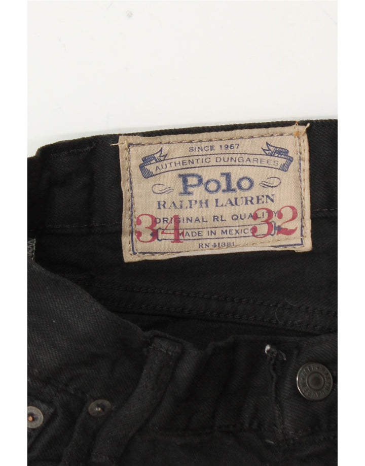 POLO RALPH LAUREN Pantalon décontracté droit pour homme W34 L32 Coton noir
