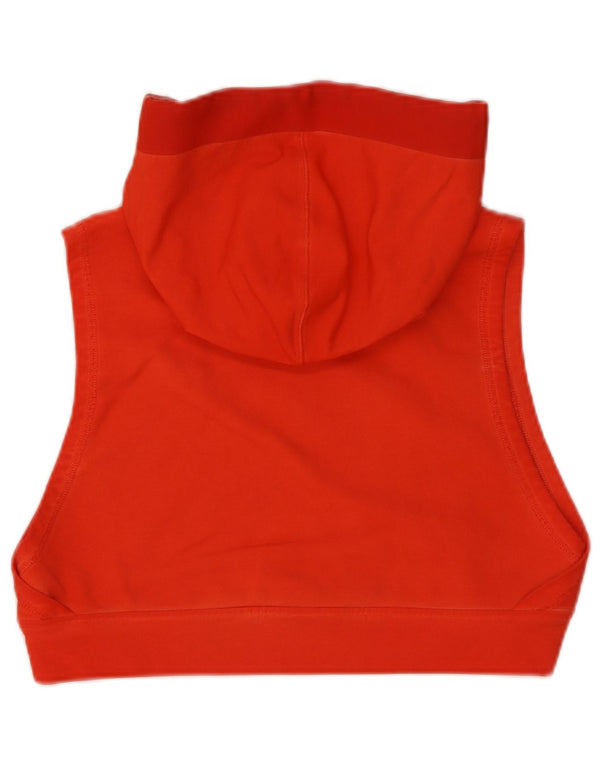 Reebok Pull à capuche sans manches Crop Graphic pour femme UK 14 Large Orange