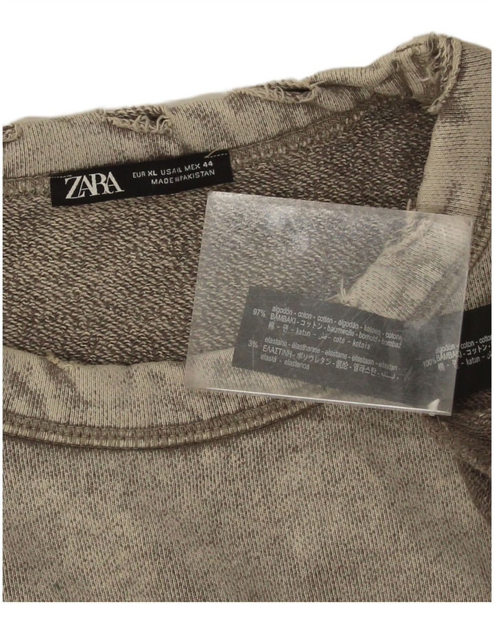 Zara Homme Sweatshirt Jumper XL Gris Coton