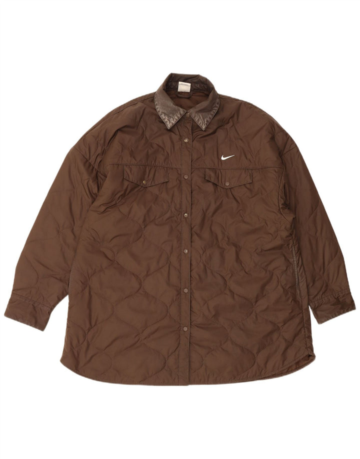 Nike Veste matelassée surdimensionnée pour femme UK 16 Large Marron Polyester