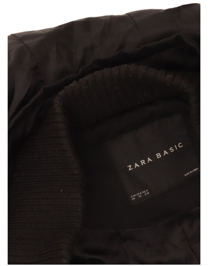 Zara Parka à capuche pour femme UK 12 Medium Noir