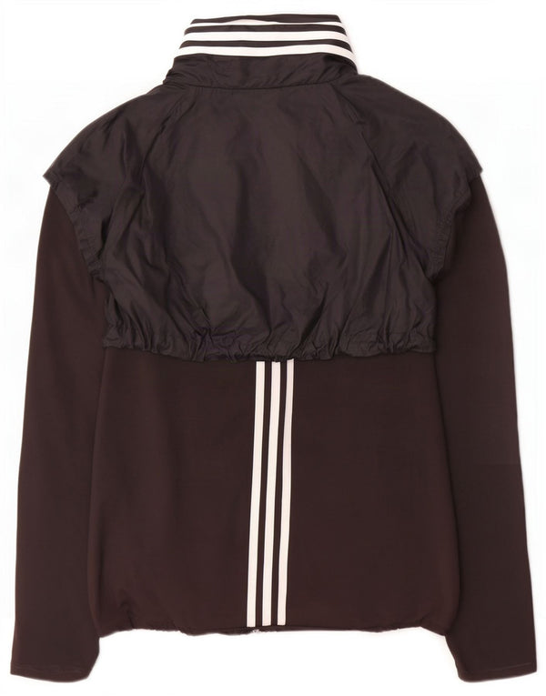 Adidas Femmes Clima Proof Survêtement Top Veste UK 12/14 Moyen Noir