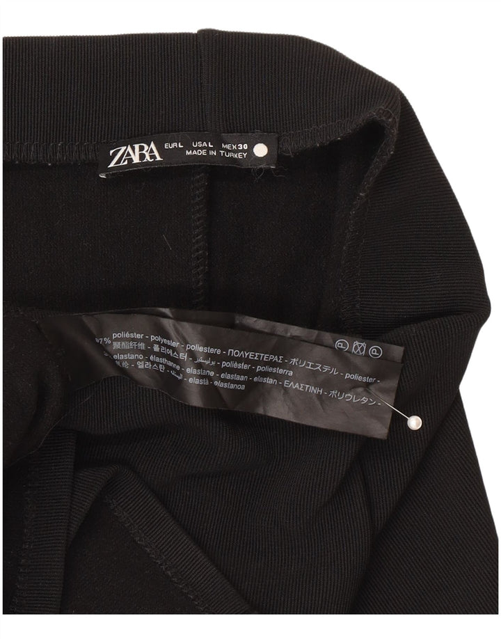 Zara Femme Jupe Midi Taille Haute Large W30 Noir Polyester