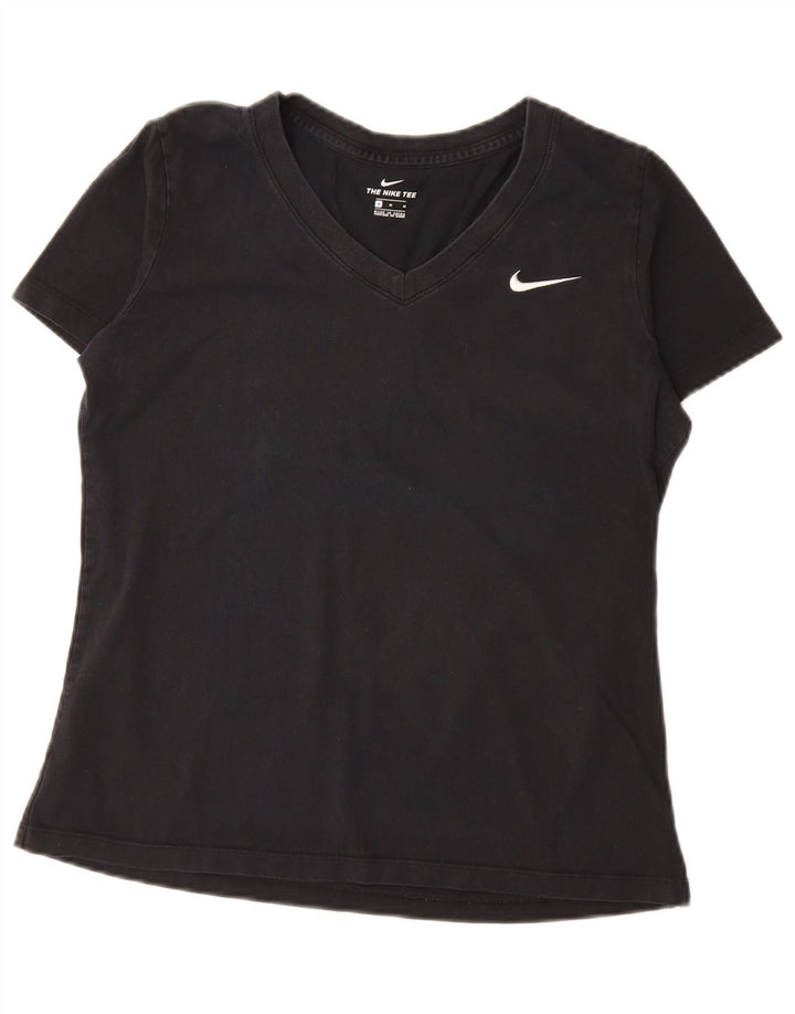 Nike T-Shirt Femme UK 14 Coton Noir Moyen