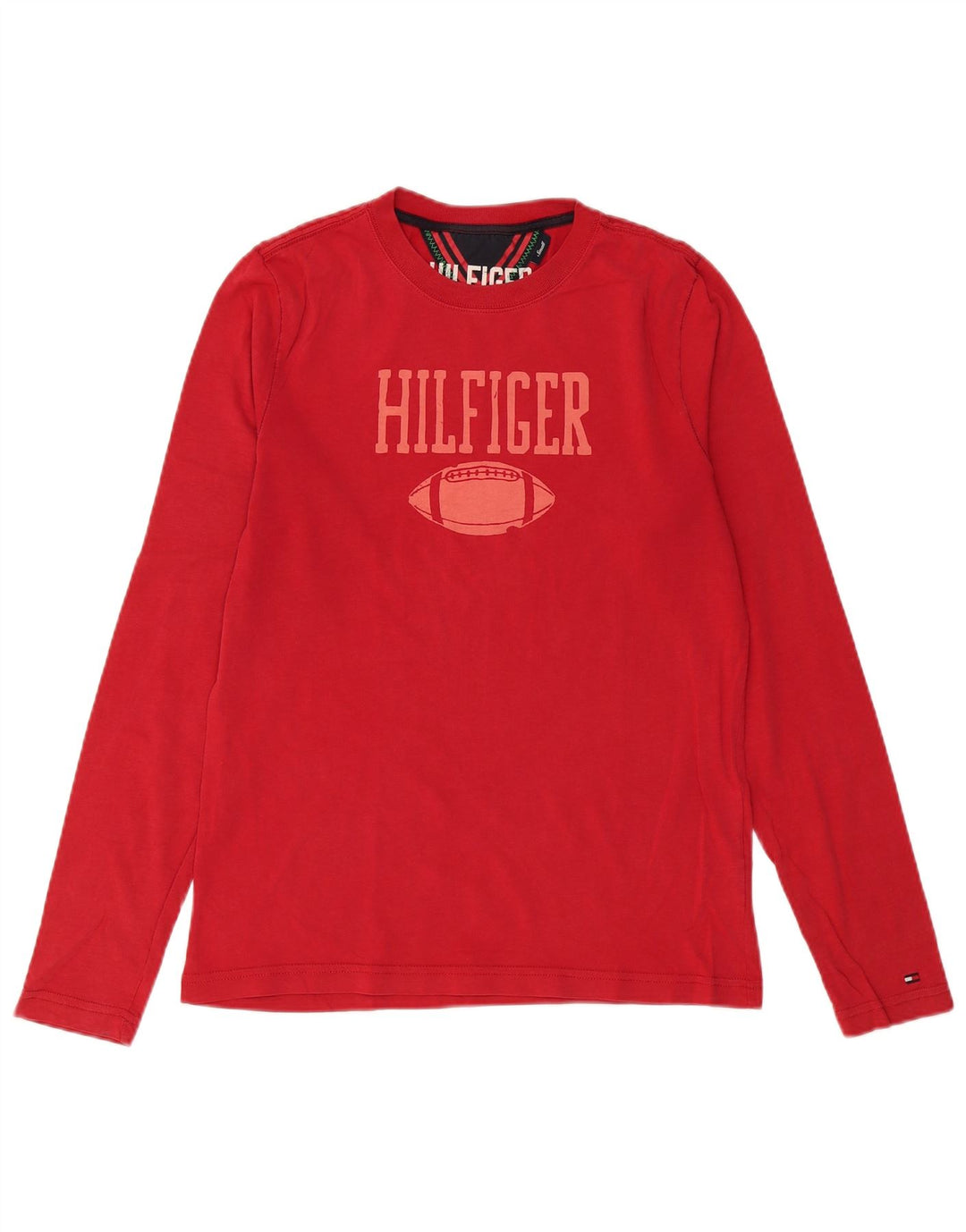 Tommy Hilfiger Haut graphique à manches longues pour homme Petit coton rouge
