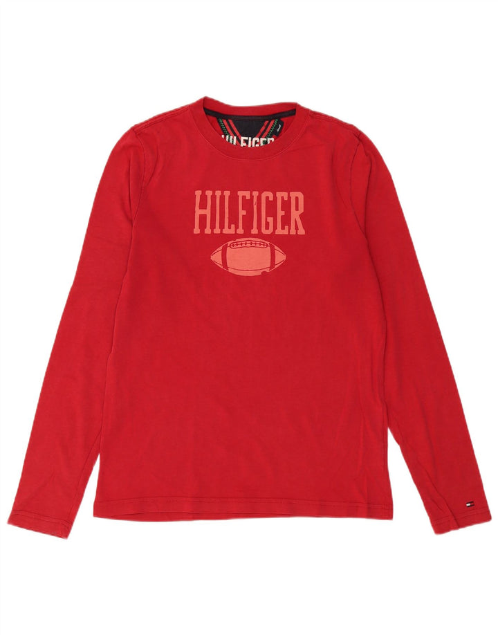 Tommy Hilfiger Haut graphique à manches longues pour homme Petit coton rouge