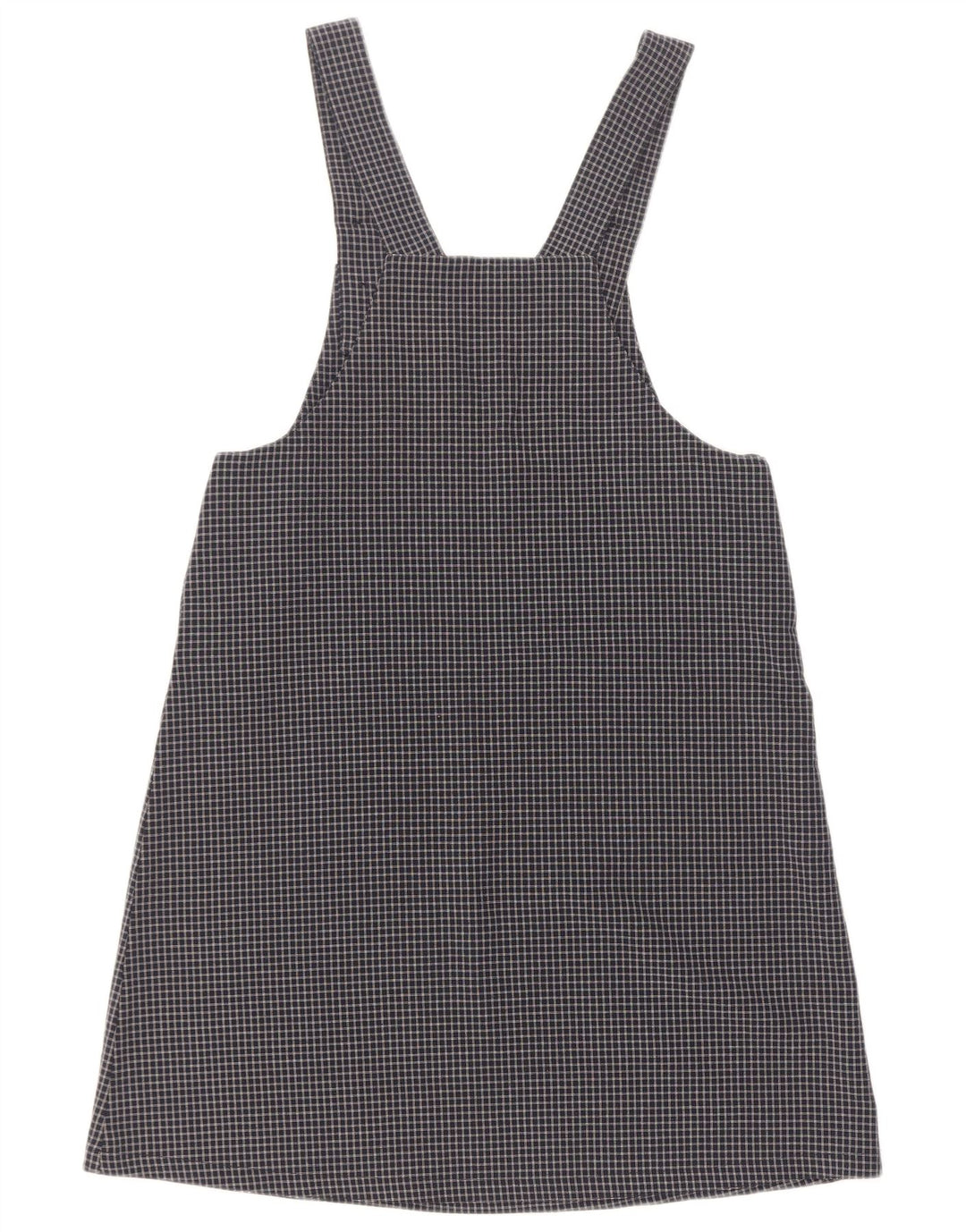 vintage Femme Dungaree Robe UK 12 Moyen Bleu Marine Check