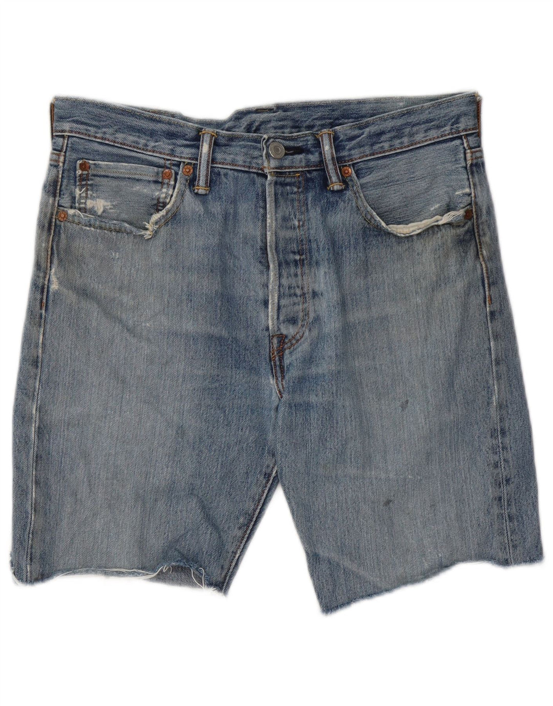 Levi's Short 501 Distressed Denim W32 Homme Bleu Moyen Coton