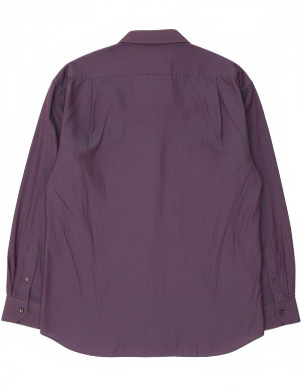 Roccobarocco Mens Shirt Size 17 1/2 44 XL Purple Cotton