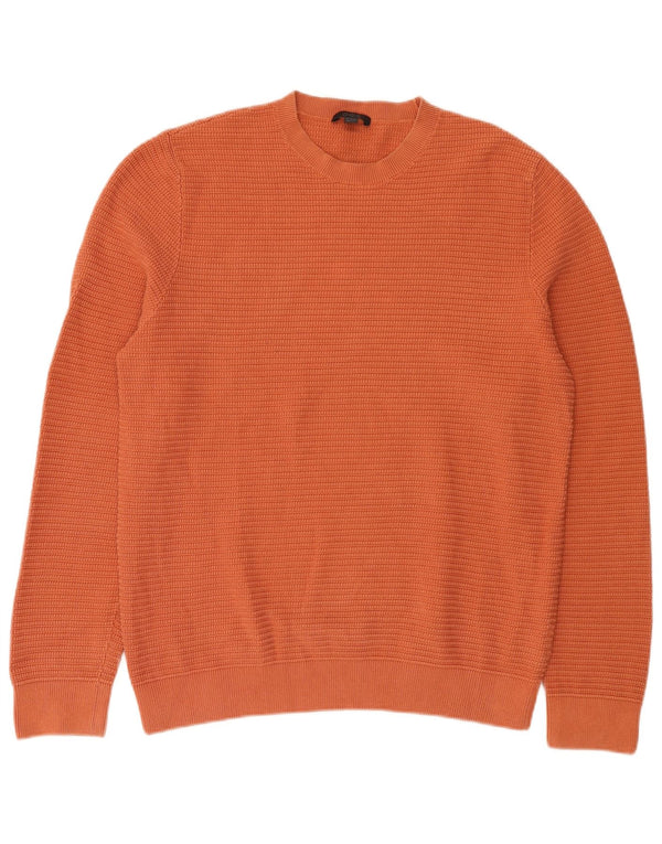 Cos Pull à col rond pour homme en coton orange Large