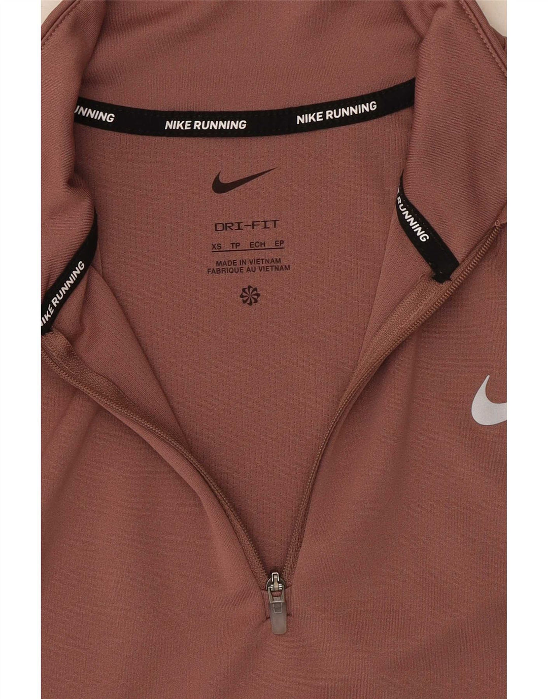 Nike Haut de survêtement à col zippé Dri Fit pour femme UK 6 XS Rose