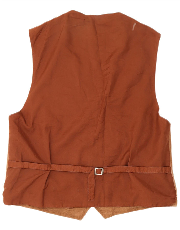VINTAGE Gilet en Daim Homme Marron Moyen