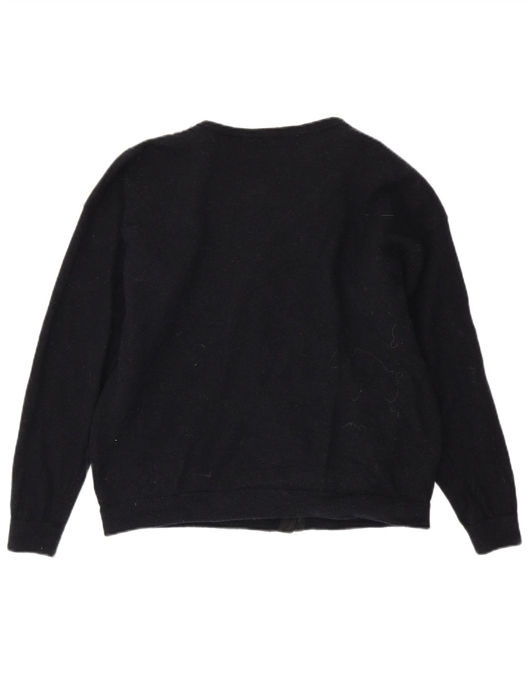 VINTAGE Pull Cardigan Femme UK 16 Grand Bleu Marine Paisley