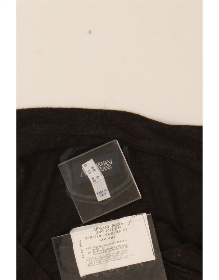 ARMANI JEANS Womens Top Long Sleeve UK 14 Large Black Viscose Vintage Armani Jeans and Second-Hand Armani Jeans from Messina Hembry 