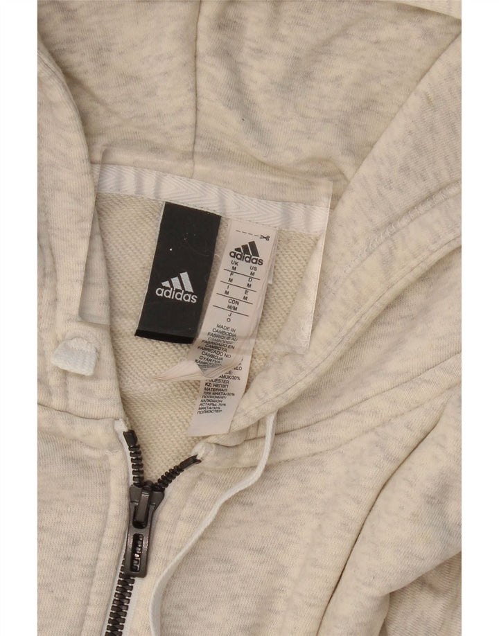ADIDAS Pull à capuche zippé graphique pour homme en coton gris moyen