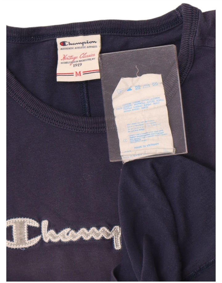 Champion T-shirt graphique pour femme UK 12 Bleu marine moyen