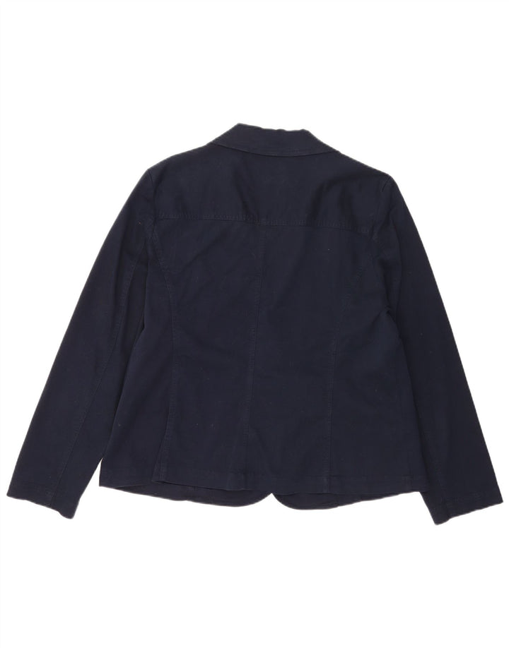 Laura Ashley Veste blazer à 2 boutons pour femme UK 18 XL Bleu marine en coton