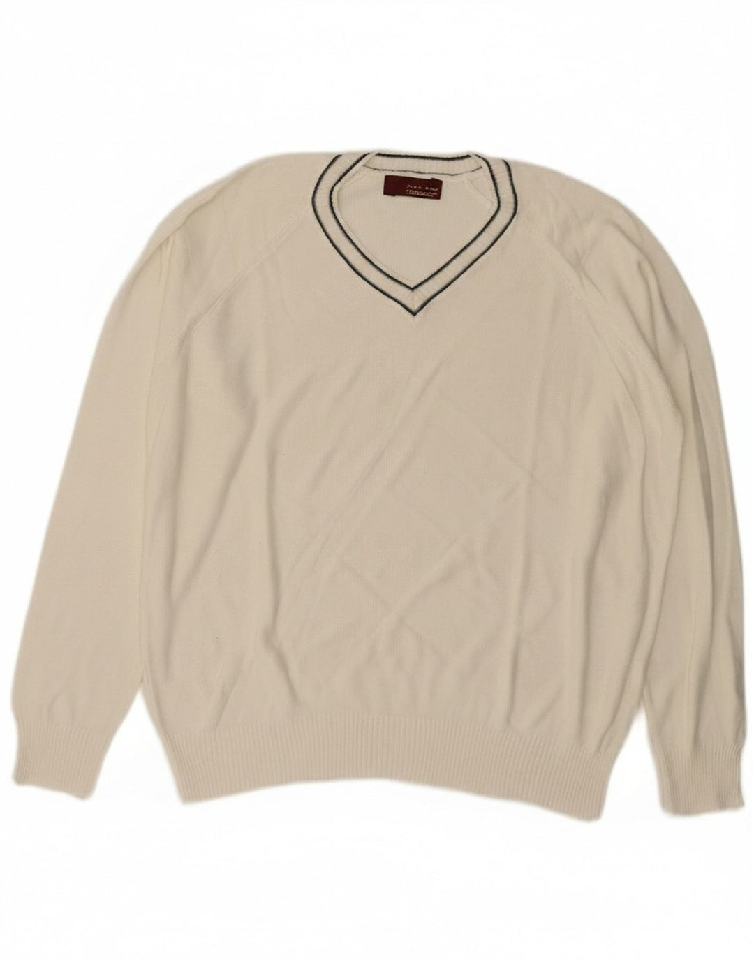 Zara Pull Col V Homme XL Blanc