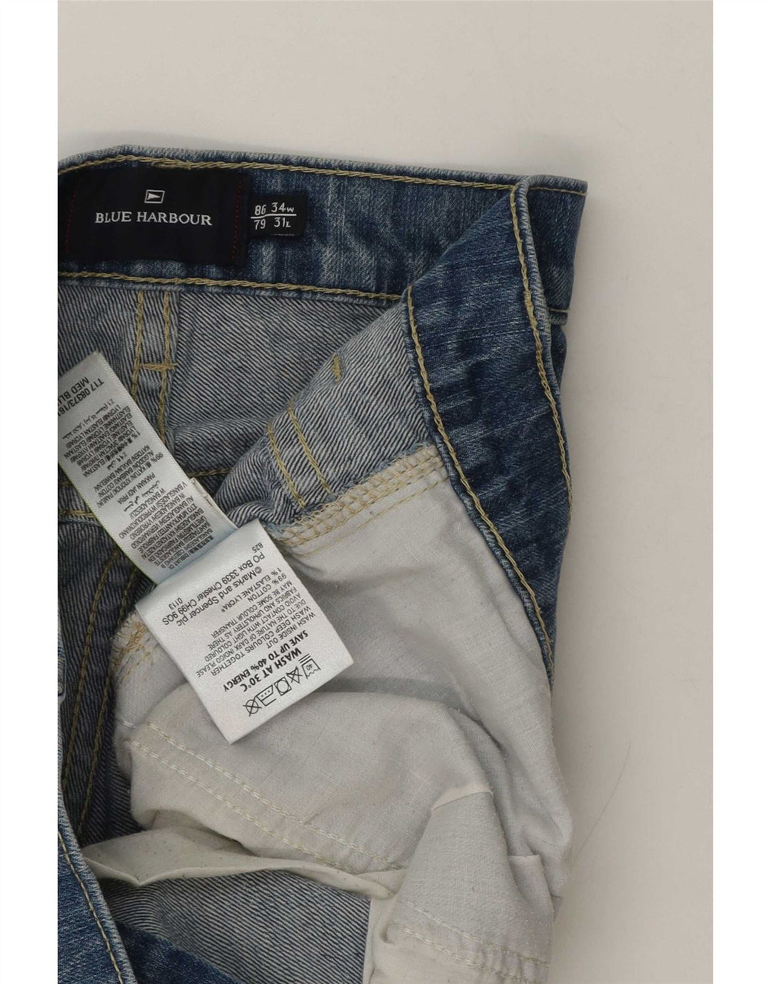 Marks & Spencer Jean droit bleu Harbor homme W34 L31 coton