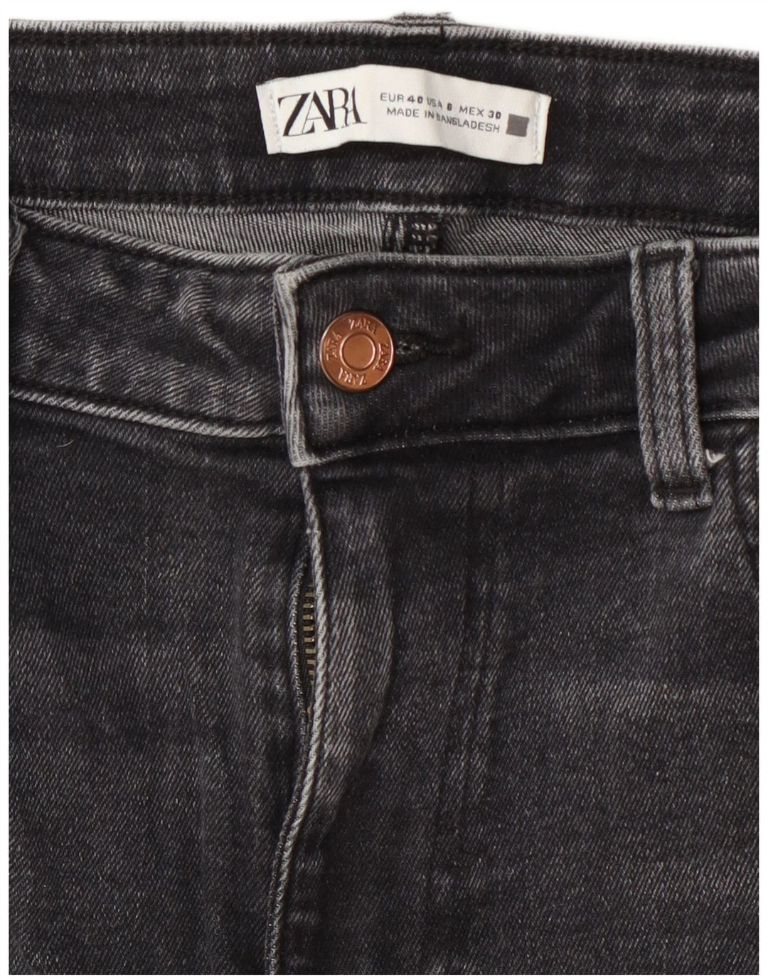 Zara Jean court pour femme EU 40 Medium W30 L26 Gris