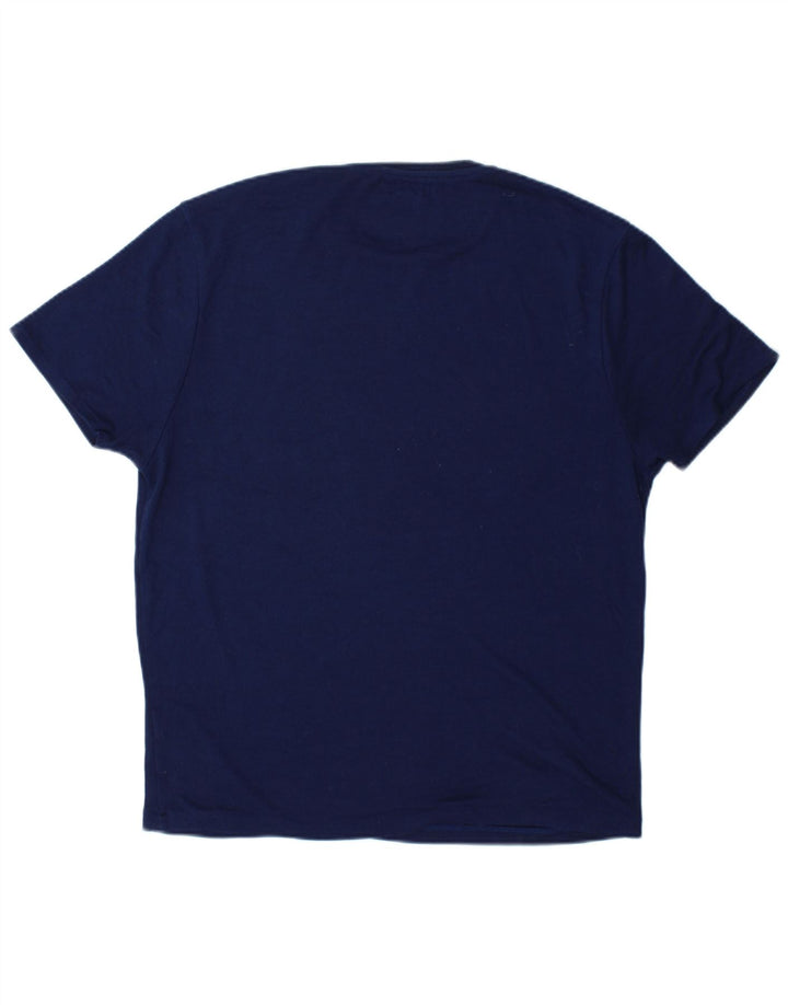Zara Homme T-Shirt Top Large Bleu Marine Polyester