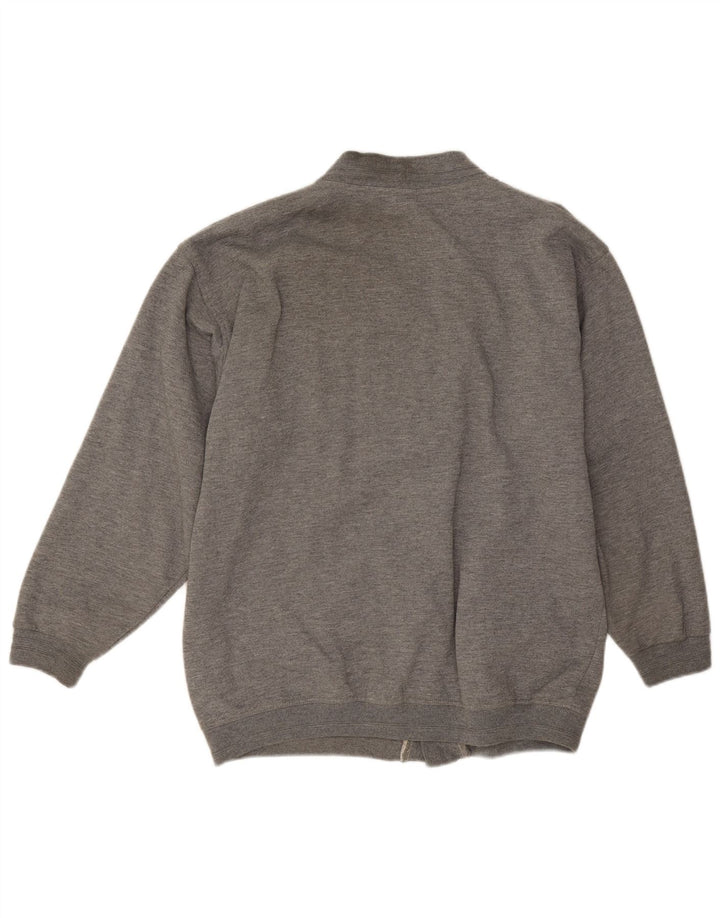 Pull Cardigan Vintage Homme Gris Moyen Polyester