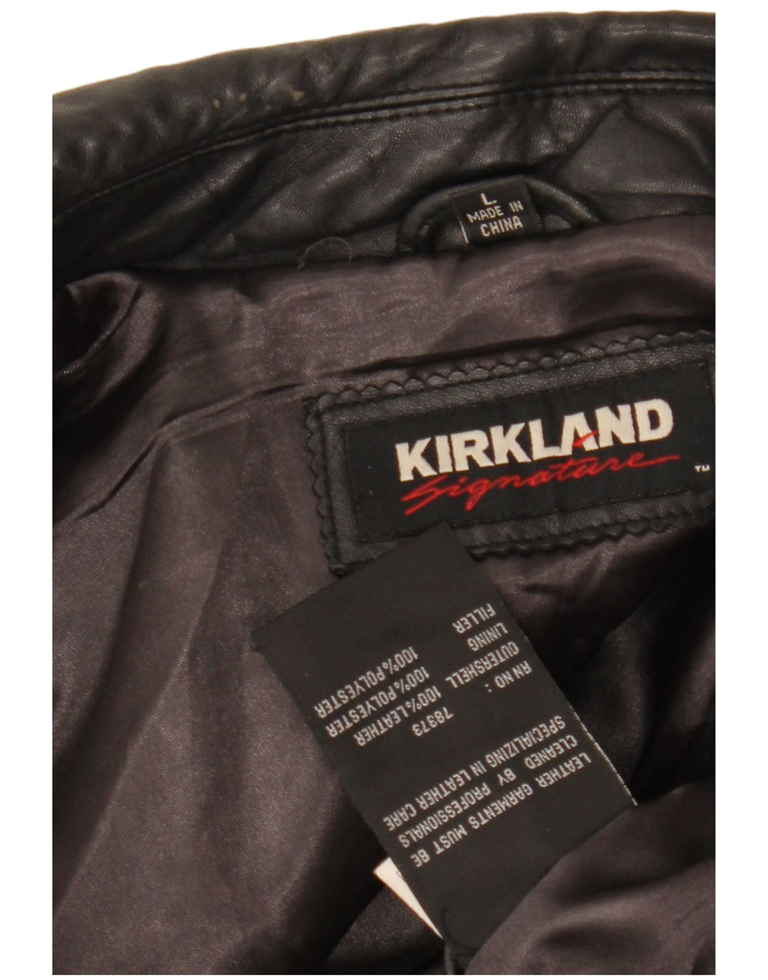 Kirkland Veste en cuir pour homme UK 40 Grand cuir noir