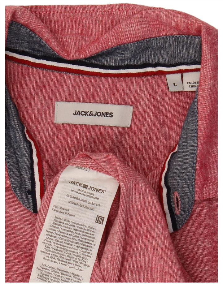 JACK & JONES Chemise Homme Large Rouge Coton